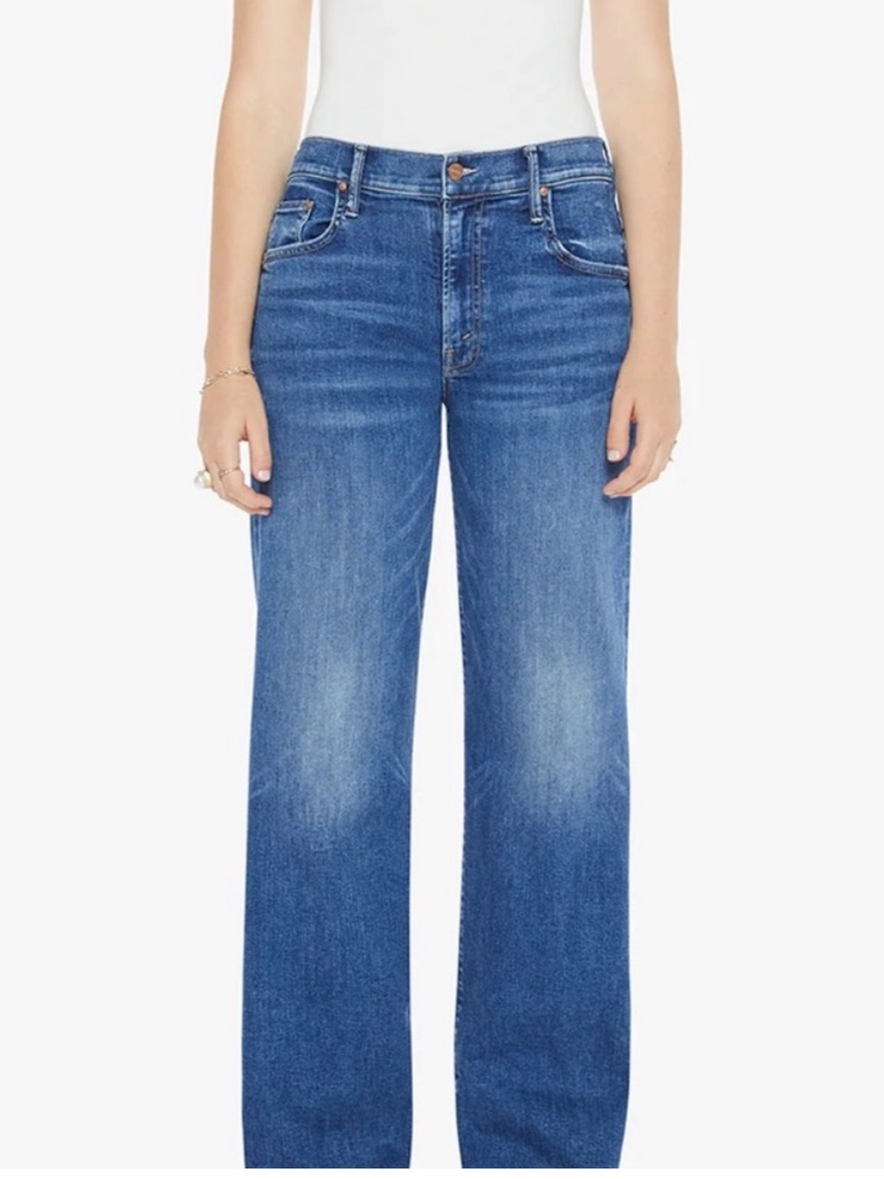 MOTHER - Midrise Maven Sneak. Wide-Leg Jeans.